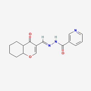 molecular formula C16H17N3O3 B12358157 N-[(E)-(4-oxo-4a,5,6,7,8,8a-hexahydrochromen-3-yl)methylideneamino]pyridine-3-carboxamide 