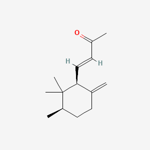 molecular formula C14H22O B1235832 3-Buten-2-one, 4-(2,2,3-trimethyl-6-methylenecyclohexyl)- CAS No. 79-68-5