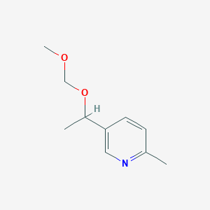 molecular formula C10H15NO2 B123584 5-(1-Methoxymethoxyethyl)-2-methylpyridine CAS No. 146062-57-9