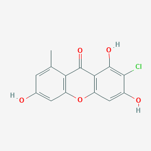 molecular formula C14H9ClO5 B1235877 9H-Xanthen-9-one, 2-chloro-1,3,6-trihydroxy-8-methyl- CAS No. 22675-43-0