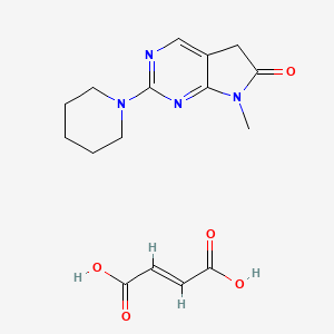 molecular formula C16H20N4O5 B1235896 (E)-but-2-enedioic acid;7-methyl-2-piperidin-1-yl-5H-pyrrolo[2,3-d]pyrimidin-6-one CAS No. 122113-44-4