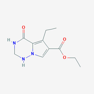 molecular formula C11H15N3O3 B12359191 ethyl 5-ethyl-4-oxo-2,3-dihydro-1H-pyrrolo[2,1-f][1,2,4]triazine-6-carboxylate 