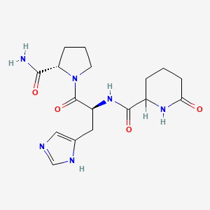 molecular formula C17H24N6O4 B1235943 Pyroaad-his-pro-NH2 CAS No. 57884-93-2