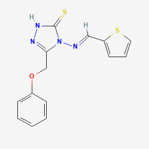molecular formula C14H12N4OS2 B1235951 5-(Phenoxymethyl)-4-((2-thienylmethylene)amino)-4H-1,2,4-triazole-3-thiol 