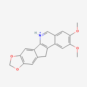 molecular formula C19H16NO4+ B1235972 2,3-Dimethoxy-12H-[1,3]dioxolo[5,6]indeno[1,2-C]isoquinolin-6-ium 