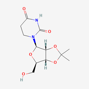 molecular formula C12H18N2O6 B12359791 1-[(3aR,4R,6R,6aR)-6-(hydroxymethyl)-2,2-dimethyl-3a,4,6,6a-tetrahydrofuro[3,4-d][1,3]dioxol-4-yl]-1,3-diazinane-2,4-dione 