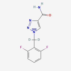 molecular formula C10H8F2N4O B12359851 Rufinamide-15N,d2-1 