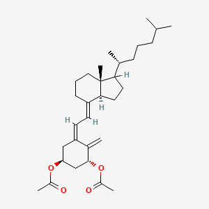 molecular formula C31H48O4 B1236021 [(1S,3Z,5R)-3-[(2E)-2-[(3aS,7aR)-7a-methyl-1-[(2R)-6-methylheptan-2-yl]-2,3,3a,5,6,7-hexahydro-1H-inden-4-ylidene]ethylidene]-5-acetyloxy-4-methylidenecyclohexyl] acetate CAS No. 41461-12-5