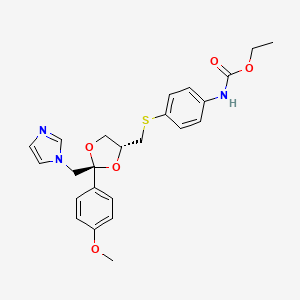 ethyl N-[4-[[(2S,4R)-2-(imidazol-1-ylmethyl)-2-(4-methoxyphenyl)-1,3-dioxolan-4-yl]methylsulfanyl]phenyl]carbamate