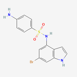 molecular formula C14H12BrN3O2S B1236043 4-amino-N-(6-bromo-1H-indol-4-yl)benzenesulfonamide CAS No. 350800-83-8