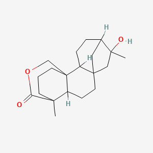 molecular formula C20H30O3 B1236057 6-Hydroxy-6,12-dimethyl-14-oxapentacyclo[10.3.3.15,8.01,11.02,8]nonadecan-13-one 