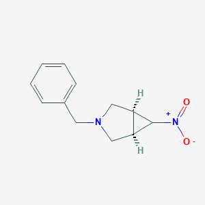 molecular formula C12H14N2O2 B123606 (1R,5S)-3-benzyl-6-nitro-3-azabicyclo[3.1.0]hexane CAS No. 151860-16-1