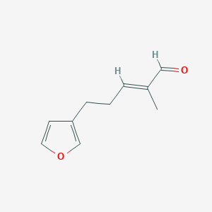molecular formula C10H12O2 B1236068 E-2-Methyl-5-(fur-3-yl)-pent-2-enal 