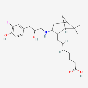 molecular formula C25H36INO4 B1236101 5-Heptenoic acid, 7-(3-((2-hydroxy-3-(4-hydroxy-3-iodophenyl)propyl)amino)-6,6-dimethylbicyclo(3.1.1)hept-2-yl)- CAS No. 97228-80-3