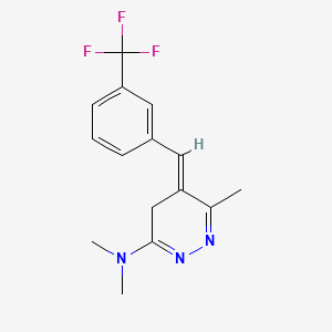 molecular formula C15H16F3N3 B1236104 (5E)-N,N,6-trimethyl-5-[[3-(trifluoromethyl)phenyl]methylidene]-4H-pyridazin-3-amine CAS No. 99300-77-3