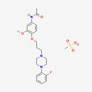 molecular formula C23H32FN3O6S B1236127 Mafoprazine mesylate 