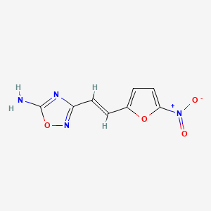 molecular formula C8H6N4O4 B1236146 5-Amino-3-((5-nitro-2-furyl)vinyl)-1,2,4-oxadiazole CAS No. 28754-68-9