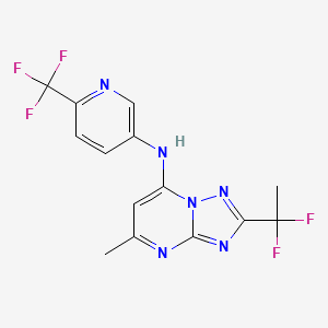 molecular formula C14H11F5N6 B12361809 DSM-421 