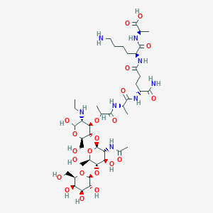 molecular formula C42H74N8O22 B1236189 beta-D-Galactosyl-beta-1,4-N-acetyl-D-glucosaminylglycopeptide 