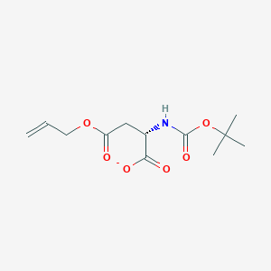 molecular formula C12H18NO6- B12362593 L-Aspartic acid, N-[(1,1-dimethylethoxy)carbonyl]-, 4-(2-propenyl) ester 