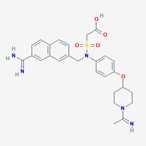 molecular formula C₂₇H₃₃Cl₂N₅O₅S B123626 {[(7-Carbamimidoylnaphthalen-2-Yl)methyl][4-({1-[(1e)-Ethanimidoyl]piperidin-4-Yl}oxy)phenyl]sulfamoyl}acetic Acid CAS No. 179755-65-8
