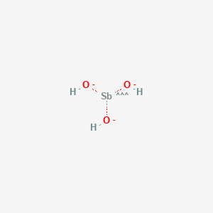 molecular formula H3O3Sb-3 B1236288 trioxoantimonate(III) 
