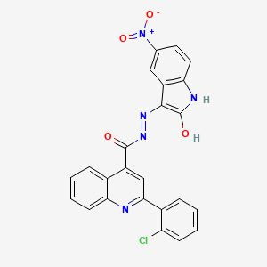 2-(2-chlorophenyl)-N'-(5-nitro-2-oxo-3-indolyl)-4-quinolinecarbohydrazide