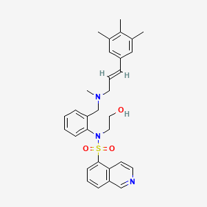 molecular formula C31H35N3O3S B1236330 N-(2-hydroxyethyl)-N-[2-[[methyl-[(E)-3-(3,4,5-trimethylphenyl)prop-2-enyl]amino]methyl]phenyl]isoquinoline-5-sulfonamide CAS No. 159034-84-1
