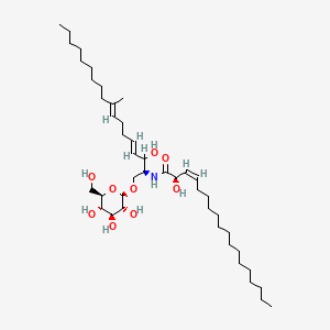 molecular formula C43H79NO9 B1236331 N-2'-Hydroxy-3'-trans-octadecenoyl-1-o-beta-D-glucosyl-9-methyl-cis-4,x-8-sphingadienine CAS No. 70711-60-3
