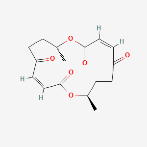 molecular formula C16H20O6 B1236334 (8R,16R)-(-)-pyrenophorin CAS No. 5739-85-5