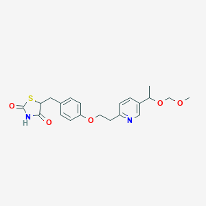 molecular formula C21H24N2O5S B123634 5-(4-(2-(5-(1-(Methoxymethoxy)ethyl)pyridin-2-yl)ethoxy)benzyl)thiazolidine-2,4-dione CAS No. 184766-39-0