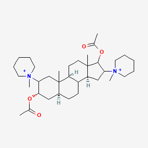 acetic acid [(3S,5S,9S,14S)-17-acetyloxy-10,13-dimethyl-2,16-bis(1-methyl-1-piperidin-1-iumyl)-2,3,4,5,6,7,8,9,11,12,14,15,16,17-tetradecahydro-1H-cyclopenta[a]phenanthren-3-yl] ester