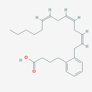 molecular formula C24H34O2 B1236376 Benzenebutanoic acid, 2-(2,5,8-tetradecatrienyl)-, (Z,Z,Z)- CAS No. 85924-33-0