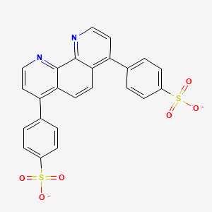 molecular formula C24H14N2O6S2-2 B1236405 4,7-Diphenyl-1,10-phenanthroline 4',4''-disulfonate 