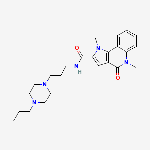 1,5-dimethyl-4-oxo-N-[3-(4-propyl-1-piperazinyl)propyl]-2-pyrrolo[3,2-c]quinolinecarboxamide