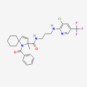 1-benzoyl-N-[3-[[3-chloro-5-(trifluoromethyl)-2-pyridinyl]amino]propyl]-2-methyl-1-azaspiro[4.5]dec-3-ene-2-carboxamide