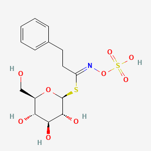 molecular formula C15H21NO9S2 B1236442 1-S-[(1Z)-3-phenyl-N-(sulfooxy)propanimidoyl]-1-thio-beta-D-glucopyranose 