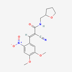 molecular formula C17H19N3O6 B1236448 2-Cyano-3-(4,5-dimethoxy-2-nitro-phenyl)-N-(tetrahydro-furan-2-ylmethyl)-acrylamide 