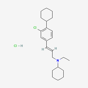 molecular formula C23H35Cl2N B1236470 N-(3-(3-Chloro-4-cyclohexylphenyl)-2-propenyl)-N-ethylcyclohexanamine hydrochloride CAS No. 180129-73-1