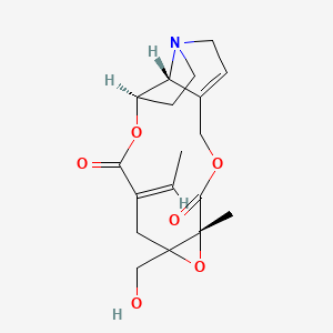 molecular formula C18H23NO6 B1236471 (5R,7R,9Z,12R,18R)-9-ethylidene-7-(hydroxymethyl)-5-methyl-3,6,11-trioxa-15-azatetracyclo[10.5.1.05,7.015,18]octadec-1(17)-ene-4,10-dione CAS No. 40158-95-0
