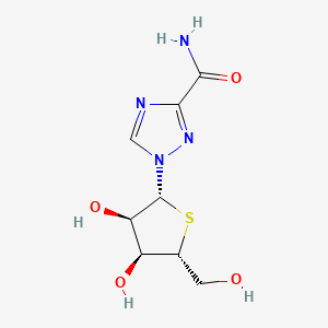 molecular formula C8H12N4O4S B1236478 1-(4-Thio-beta-D-ribofuranosyl)-1,2,4-triazole-3-carboxamide CAS No. 58928-39-5