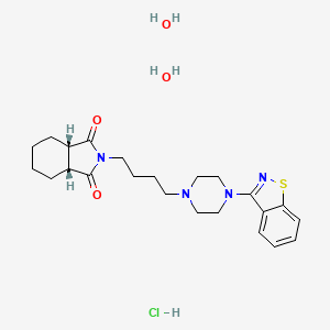molecular formula C23H35ClN4O4S B1236502 Perospirone hydrochloride hydrate CAS No. 192052-81-6