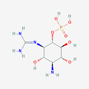molecular formula C7H17N4O7P B1236518 1D-3-氨基-1-胍基-1,3-二脱氧-赤藓糖-肌醇 6-磷酸 