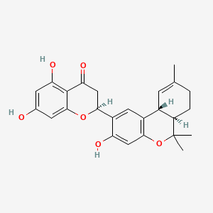 molecular formula C25H26O6 B12365192 (2S)-2-[(6aR,10aR)-3-hydroxy-6,6,9-trimethyl-6a,7,8,10a-tetrahydrobenzo[c]chromen-2-yl]-5,7-dihydroxy-2,3-dihydrochromen-4-one 