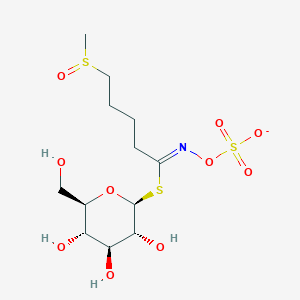 molecular formula C12H22NO10S3- B1236532 1-S-[(1Z)-5-(methylsulfinyl)-N-(sulfonatooxy)pentanimidoyl]-1-thio-beta-D-glucopyranose 