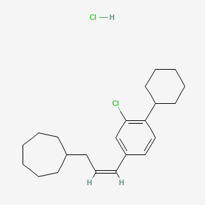 3-(Hexahydroazepin-1-yl)-1-(3-chloro-4-cyclohexylphenyl)-1-propene hydrochloride