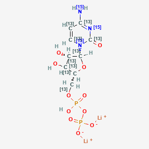 molecular formula C9H13Li2N3O11P2 B12365460 Cytidine diphosphate-13C9,15N3 (dilithium) 
