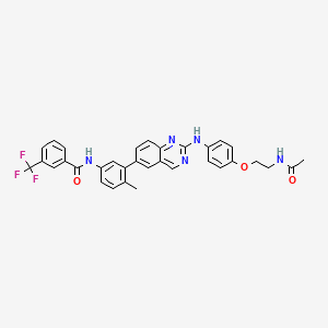 molecular formula C33H28F3N5O3 B12365556 N-[3-[2-[4-(2-acetamidoethoxy)anilino]quinazolin-6-yl]-4-methylphenyl]-3-(trifluoromethyl)benzamide 