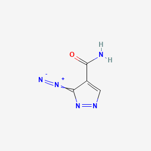 molecular formula C4H3N5O B1236561 3-Diazopyrazole-4-carboxamide CAS No. 38658-38-7