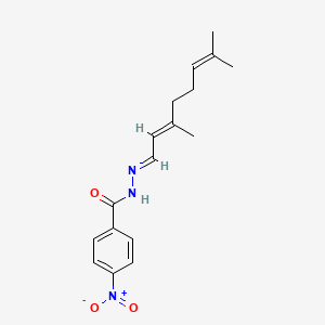 molecular formula C17H21N3O3 B1236564 N'-(3,7-dimethyl-2,6-octadien-1-ylidene)-4-nitrobenzohydrazide 